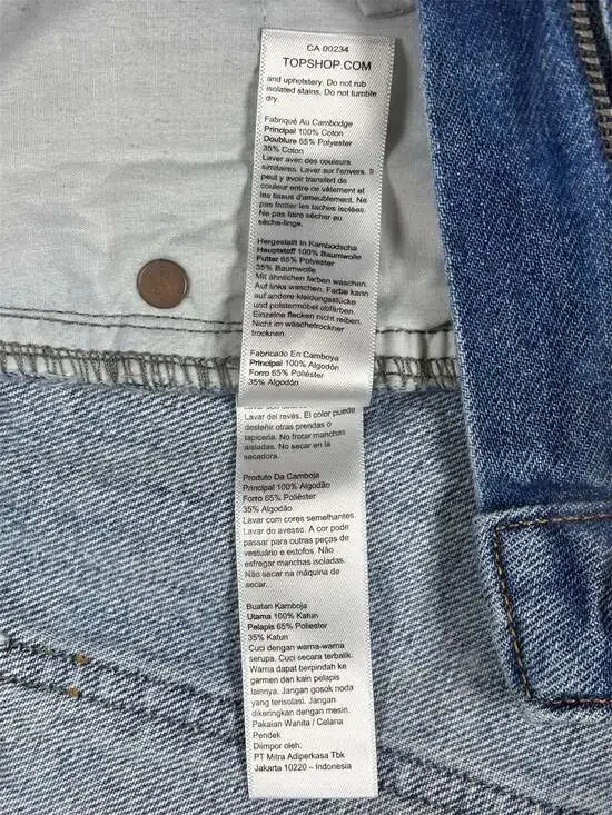 Topshop Kiri Blue Distressed Denim Cut Off Shorts - Picture 6 of 6